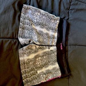 Bebe Gray Snake Pattern Shorts with Black Waistband